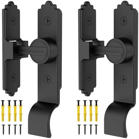 Strong Durable 90-Degree Barn Door Lock with Handle Black