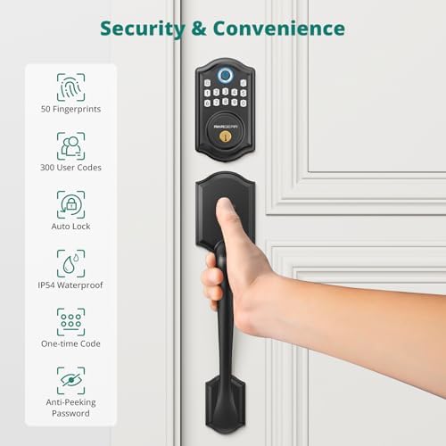 Fingerprint Entry Door Lock with Handle Set