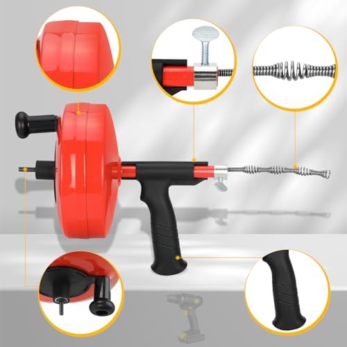Lonsge50 Ft Drain AugerUpdated for Efficient Cleaning