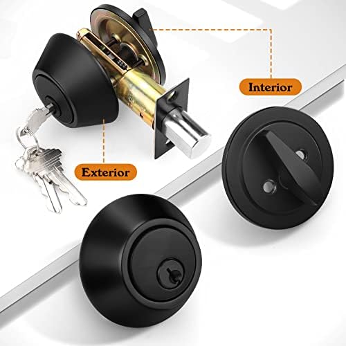 Probrico Single Cylinder Deadbolt Flat Black