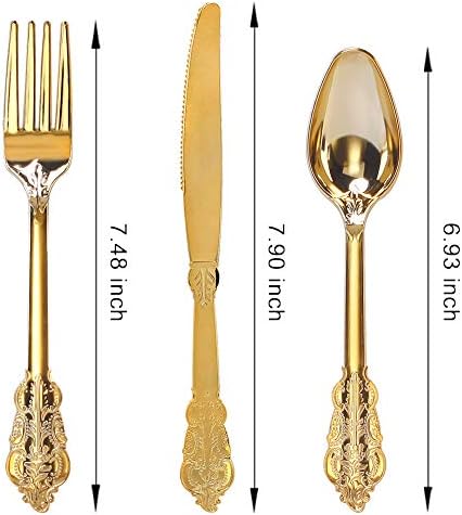 Perfectly Fit 300-Piece Gold-Plated Plastic Silverware