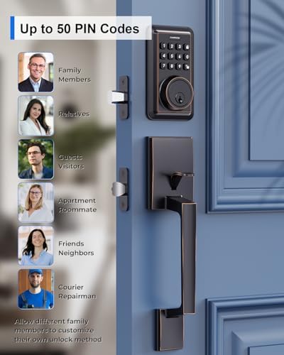 Smart Front Door Lock - Keyless Entry - Oil Rubbed Bronze