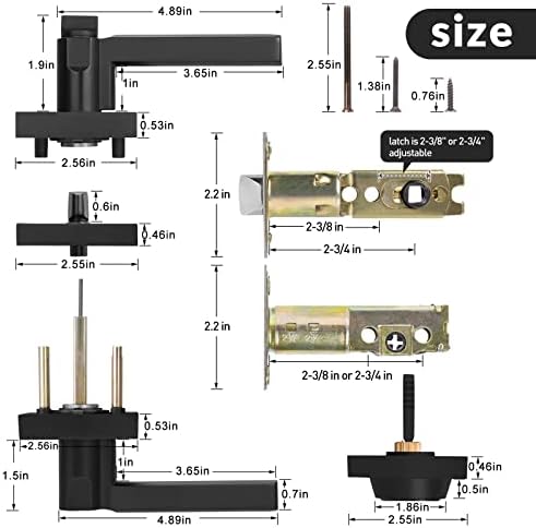 HOSOM Matte Black Door Lock Set Single Cylinder Deadbolts