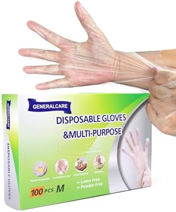 Disposable TPE Cooking Gloves - Latex Powder Free Food Safe 100 Pcs Pack
