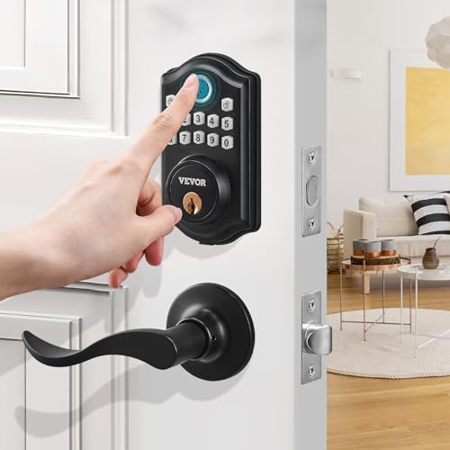 Fingerprints Door Lock with 2 Handles and Keypad Entry