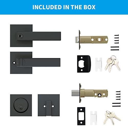 Keyed Entry Door Handle Single Cylinder Deadbolt Combo