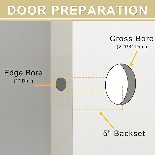 5-inch 5PL 5-Inch Deadlatch Deadbolt Latch Combo Fit Standard Entry Knobset