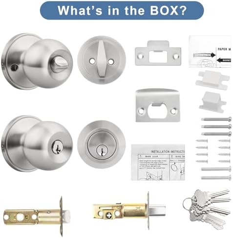 Secure and Stylish Outdoor Door Knob Set with Keys