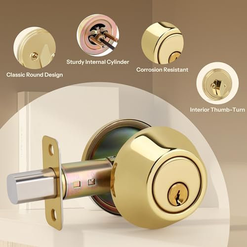 Round Design Single Cylinder Deadbolt with Keys for Front Door Security