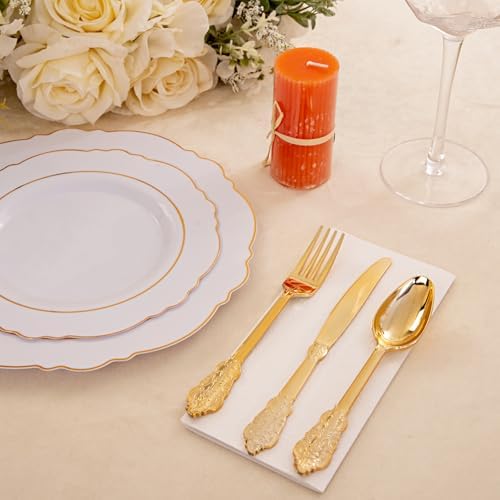 Perfectly Fit 300-Piece Gold-Plated Plastic Silverware