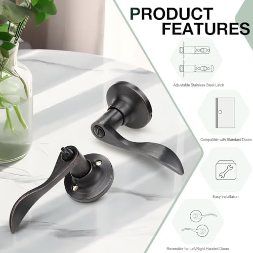 Privacy Door Handle with Keyless Mechanism for Home Use