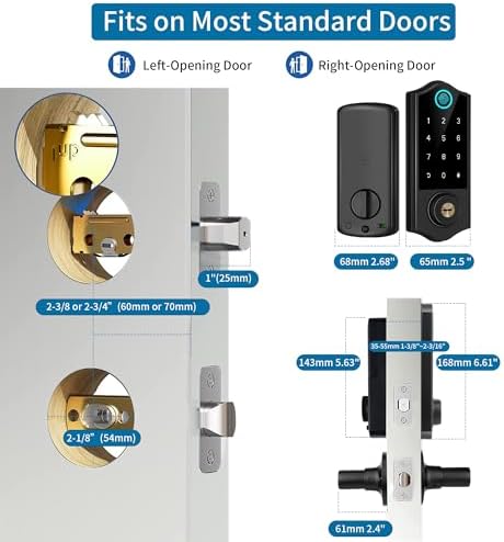 Harfo Smart Door Lock Set with Fingerprint App Control Keyless Entry Security