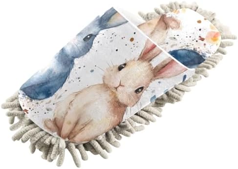 Chaste Watercolor Rabbit Soft Mopping Slippers