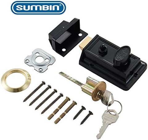 Night Latch Deadbolt Set with Rim Lock for Home Security