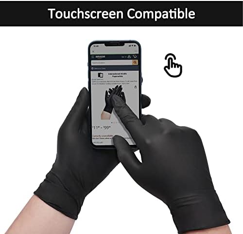 SwiftGrip Disposable Black Nitrile Exam Gloves Medical Cooking Esthetician Non-Latex Durable