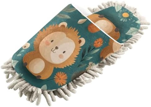 Microfiber Cleaning Slippers Cartoon Animals Washable Mop shoes for House Floor