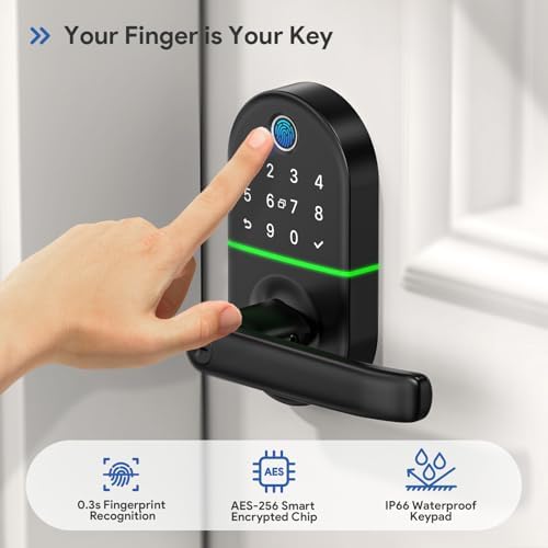 NICE DIGI Smart Keypad Door Lock with Biometric Entry - Black