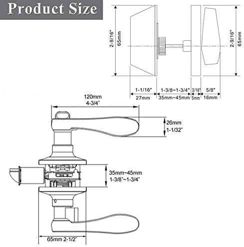 Probrico Front Door Entry Lever Lockset