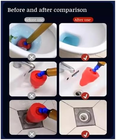 Stainless Steel Drain unclogger Tool Quick Effective for Toilets Pipes Insert Gun