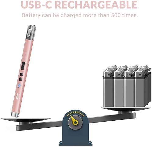 IUIRE Electric Candle Lighter with Flashlight Function USB Rechargeable Battery Double Safety Switch
