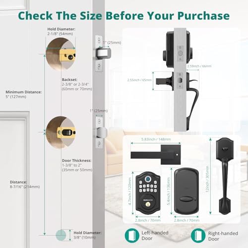 Fingerprint Entry Door Lock with Handle Set