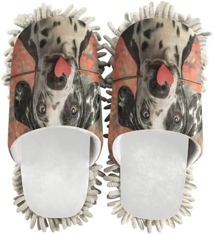 Burbuja Valentine Dog Mop Slippers Washable and Durable for Men and Women