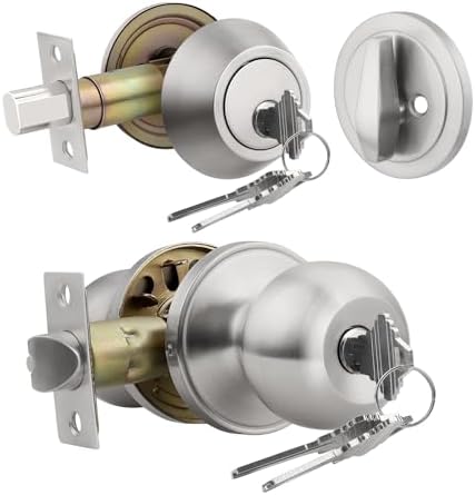 Secure and Stylish Outdoor Door Knob Set with Keys