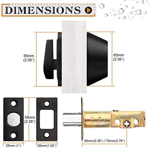 Probrico Single Cylinder Deadbolt Flat Black
