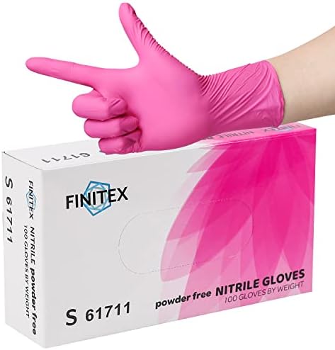 FINITEX Pink Nitrile Disposable Gloves