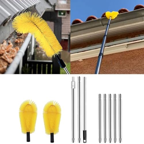 Gutter Brush Tool for Leaves Debris Removal - Essential Tool for Homeowners