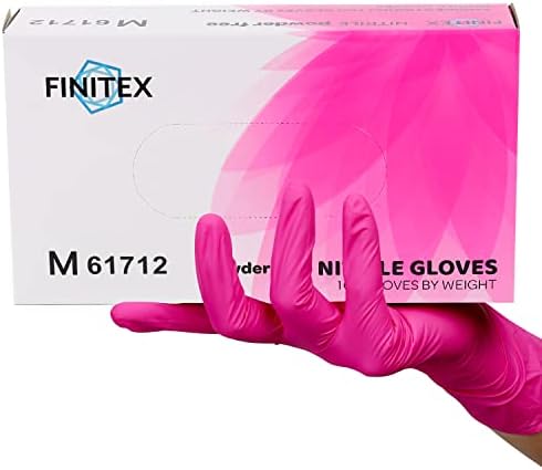 FINITEX Pink Nitrile Disposable Latex-Free Gloves - 35mil 100PCS