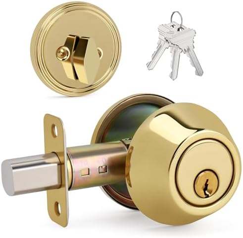 Round Design Single Cylinder Deadbolt with Keys for Front Door Security