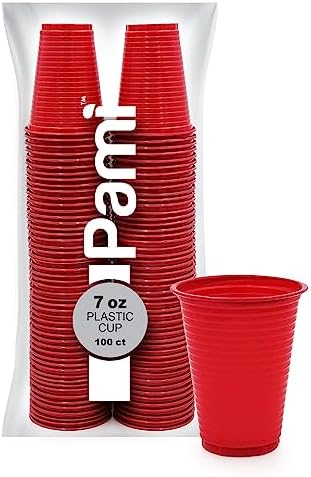 PAMI Colorful 7oz Plastic Cups - Pack of 100