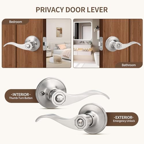 Moquin Wave Design Privacy Door Lever