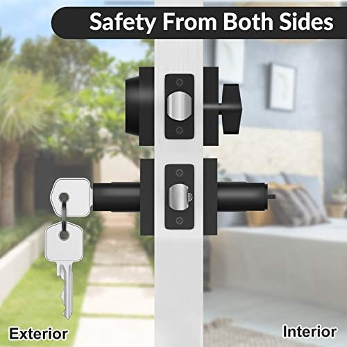HOSOM Matte Black Door Lock Set Single Cylinder Deadbolts