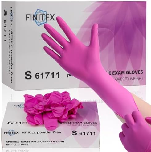 FINITEX Pink Nitrile Disposable Gloves