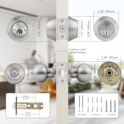 6-Piece Set of Keyed Alike Outdoor Door Knobs