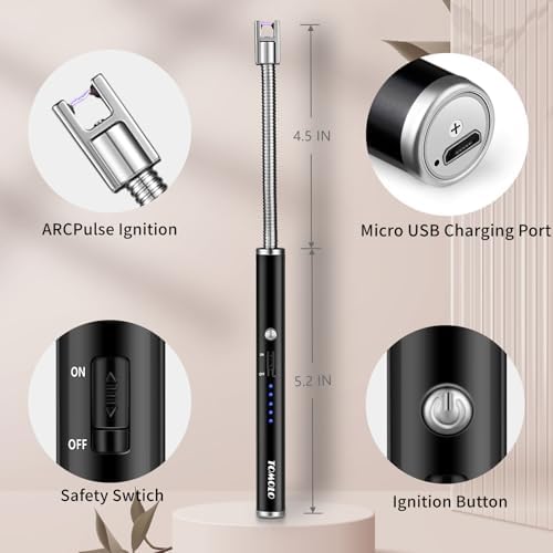 Flameless rechargeable 2-pack compact arc lighter for candles grills and camping