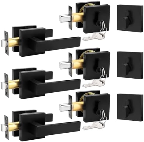 Probrico Matte Black Exterior Door Locksets