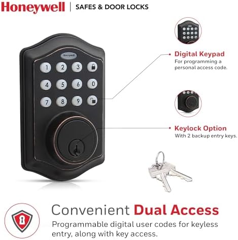 Versatile Door Lock with 50 Pin Codes and Oil Rubbed Bronze