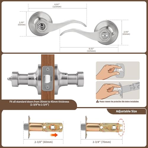 Moquin Wave Design Privacy Door Lever