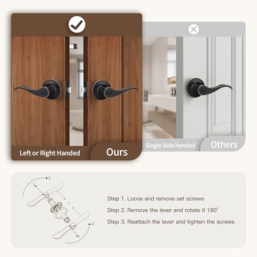 Moquin Wave Design Privacy Door Lever Oil-Rubbed Bronze