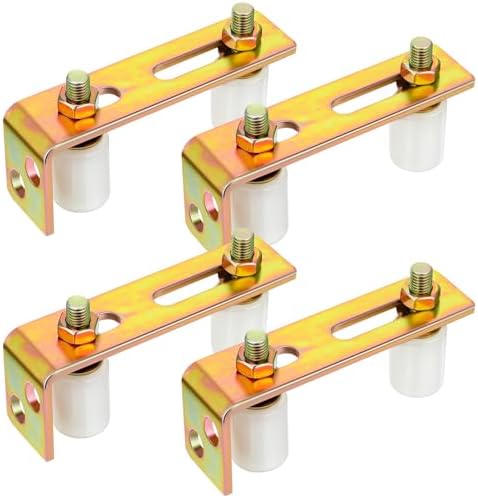 Professional 4 Pack Adjustable Dual nylon Rollers with L Bracket Sliding Gate Kit