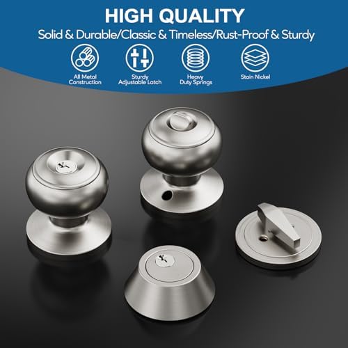 2 Set All Keyed Same Entry Door Knobs Deadbolt Combo Set