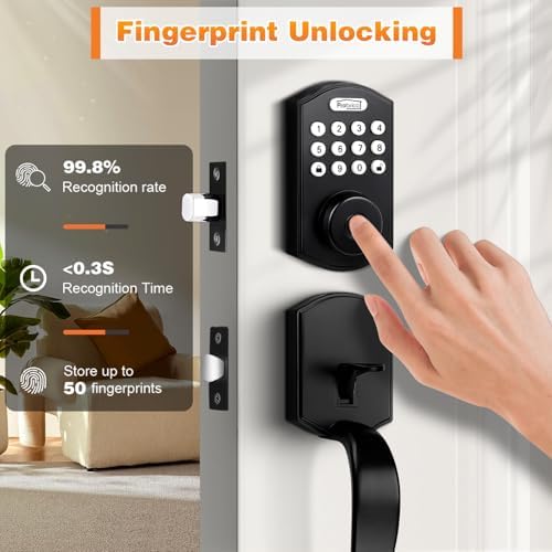 Probrico Smart Keyless Entry Door Lock Deadbolt Set - Black