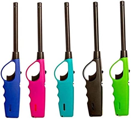 5 Pack of Refillable Long Lighters Premium Butane Barbecue Kitchen Lighter Set