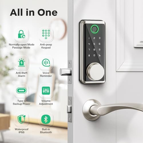 Sophia Smart Door Lock with Fingerprint Keypad Security