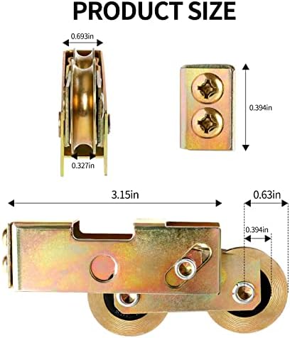 10-inch Durable Steel Sliding patio Door Rollers with 265-lb Capacity