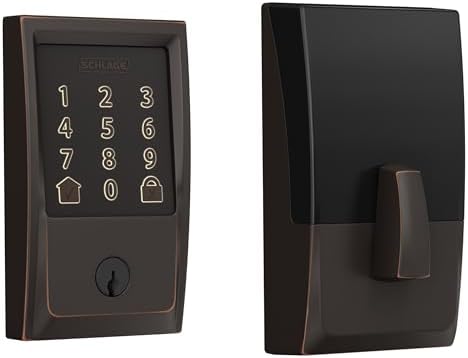 Schlag Encode Smart WiFi Deadbolt with Century Trim Aged Bronze