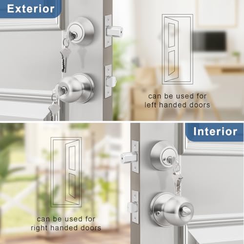 6-Piece Set of Keyed Alike Outdoor Door Knobs